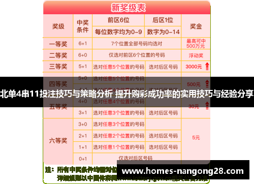 北单4串11投注技巧与策略分析 提升购彩成功率的实用技巧与经验分享